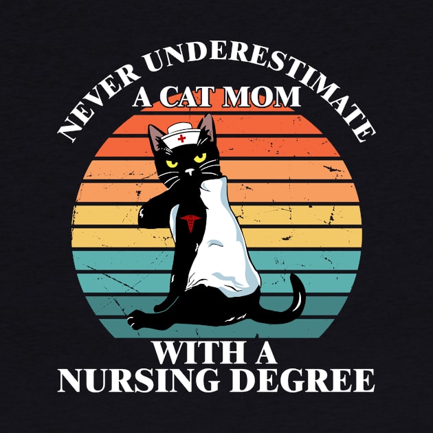 Never Underestimate A Cat Mom With A Nursing Degree by Gilbert Layla